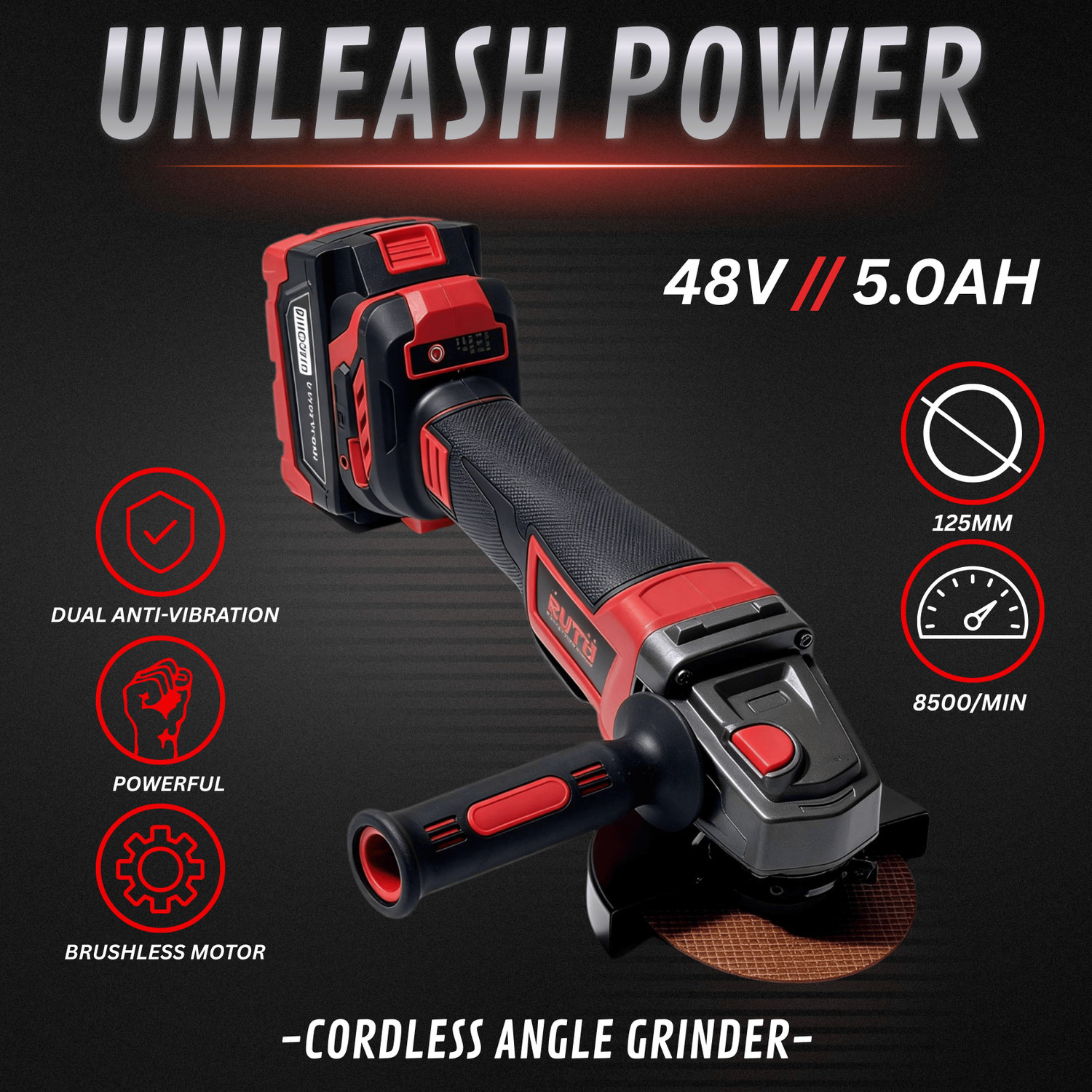 Image of Hakimi 4PCS CORDLESS COMBO KIT BL MOTOR IMPACT DRILL ANGLE GRINDER HAMMER DRILL 26MM Cordless Impact Wrench