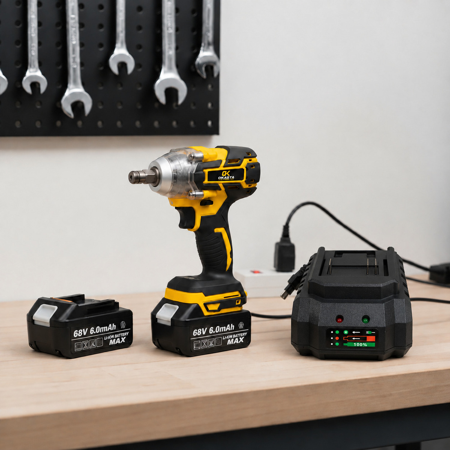 Image of OKASTA Flixo 68V 2in1 Cordless Impact Wrench, Brushless 330NM Cordless Impact Wrench