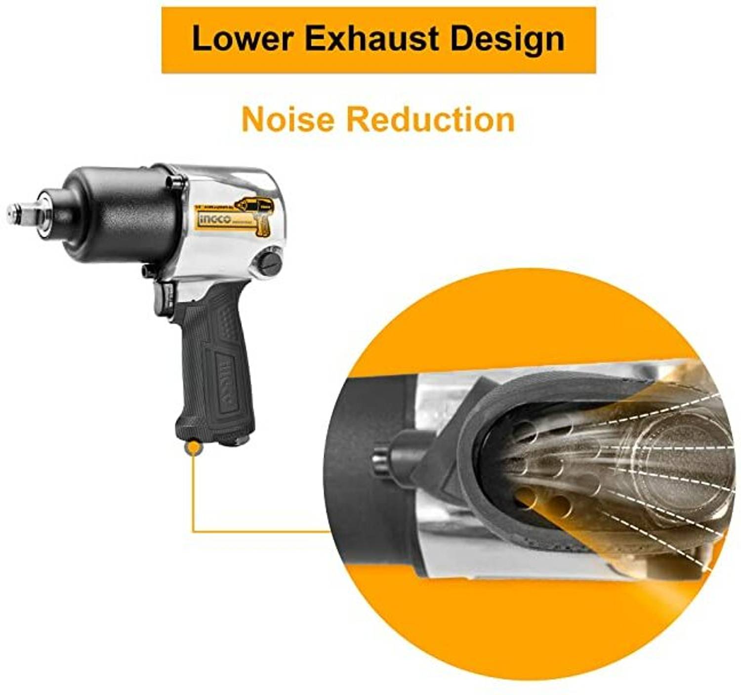 INGCO AIW12562 1/2 Square Drive Air with 3 Pieces Socket (17, 19