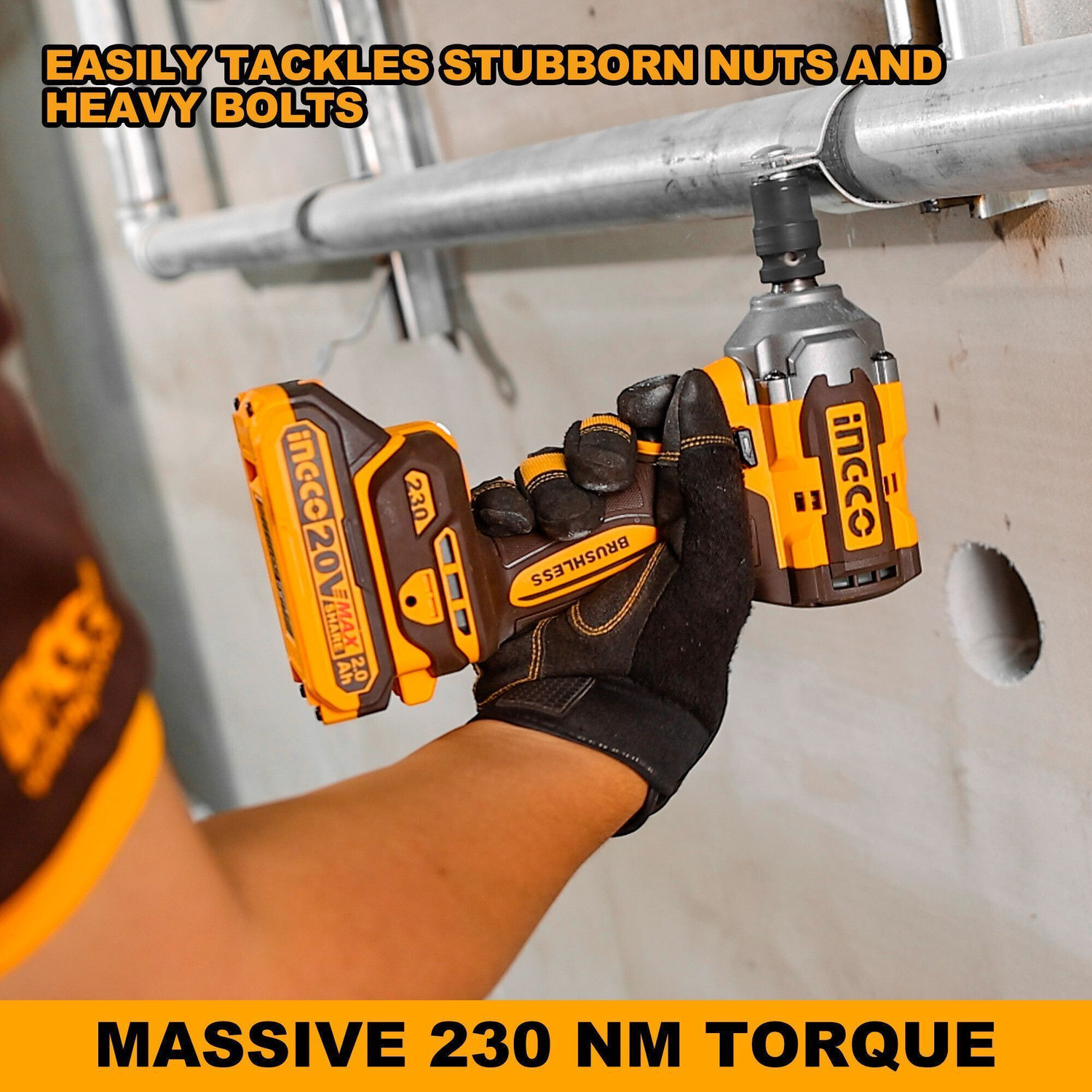 Image of INGCO 2-IN-1 Cordless Impact Driver & Wrench, 3-Speed, with 2pcs Batteries, a Charger, Cordless Impact Wrench