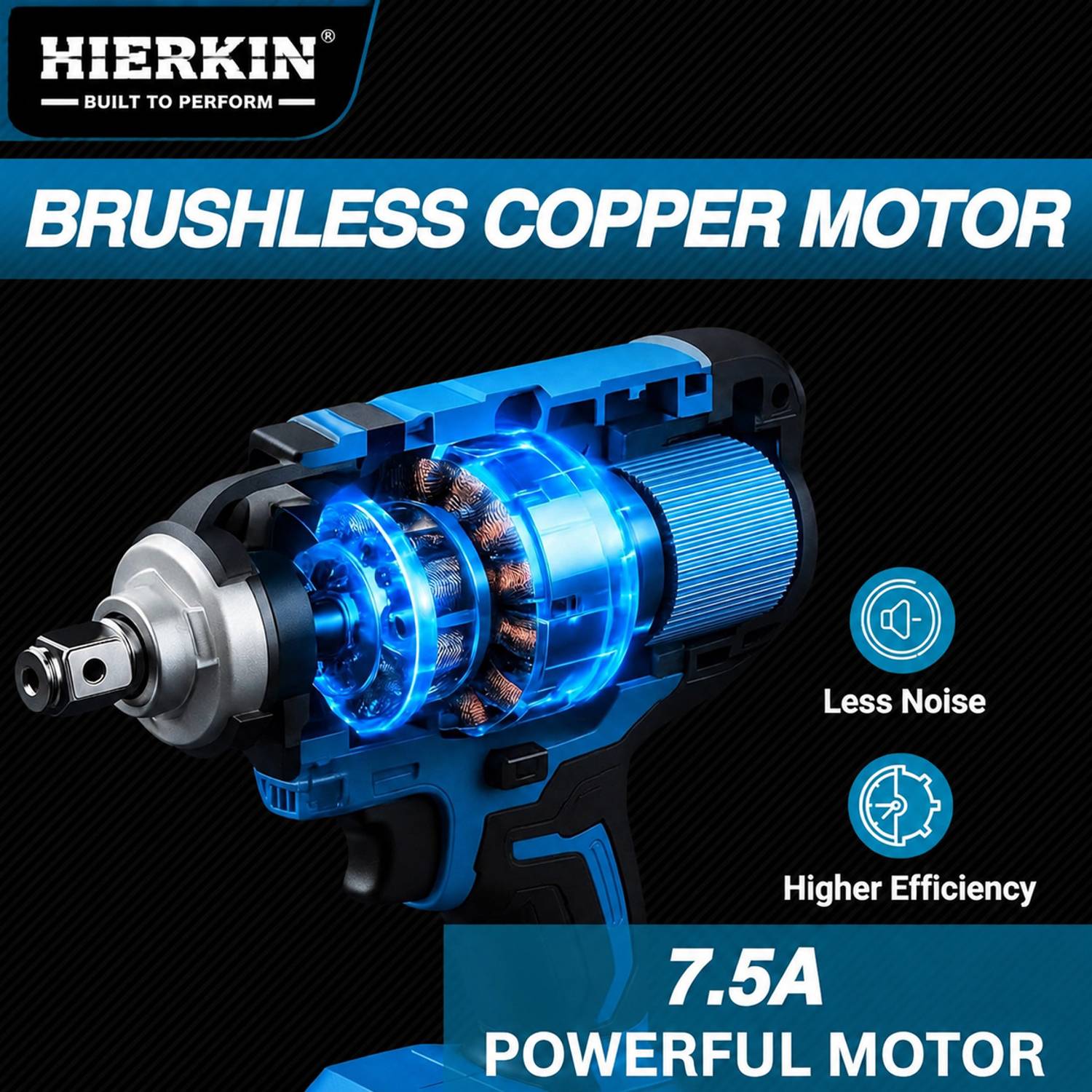 HIERKIN 21V Brushless Cordless Impact Wrench Kit - Image 5