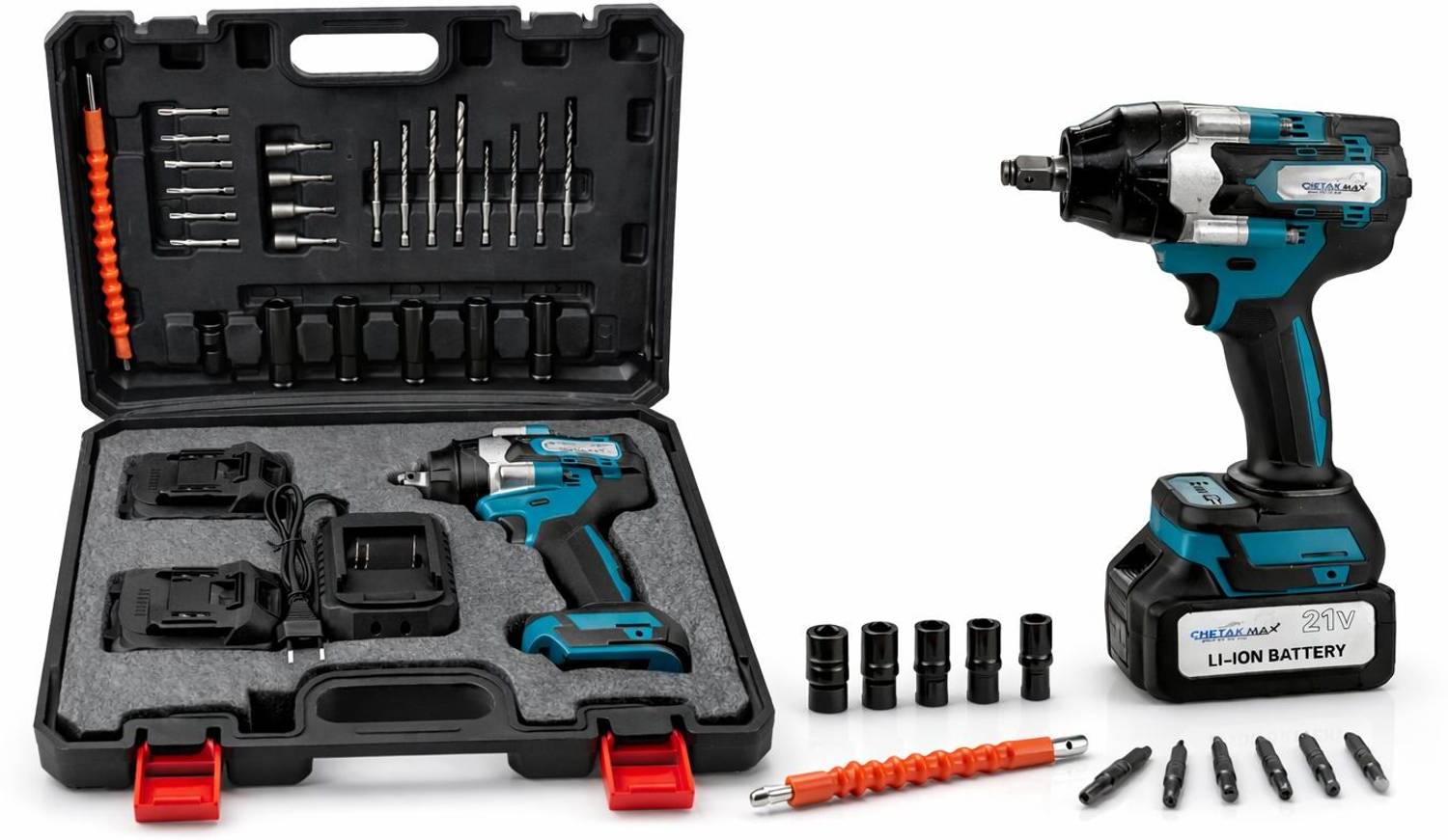 Chetak max CORDLESS IMPACT WRENCH 800NM MAX TORQUE WITH ALL TOOL
