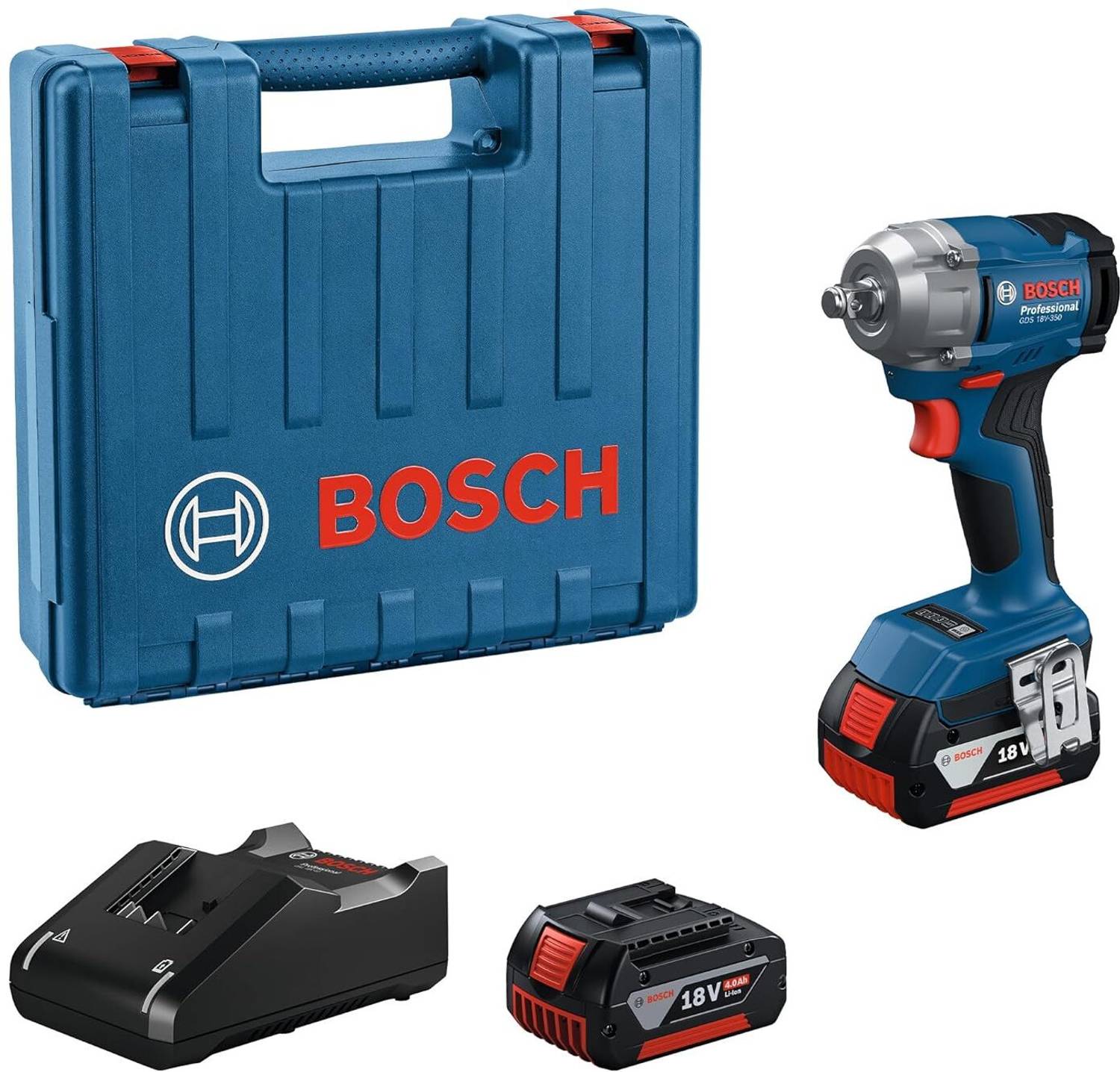 BOSCH GDS 18V-350 | Brushless Motor | 3-Speed Control 18V Battery & Charger Included Cordless Impact Wrench