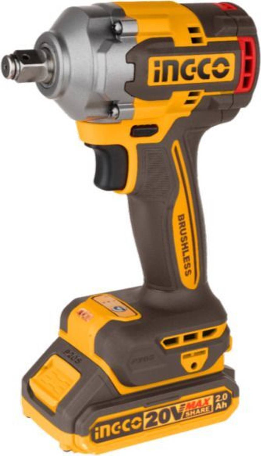 INGCO 20V Lithium-ion 405nm Brushless Cordless Impact Wrench - Image 2