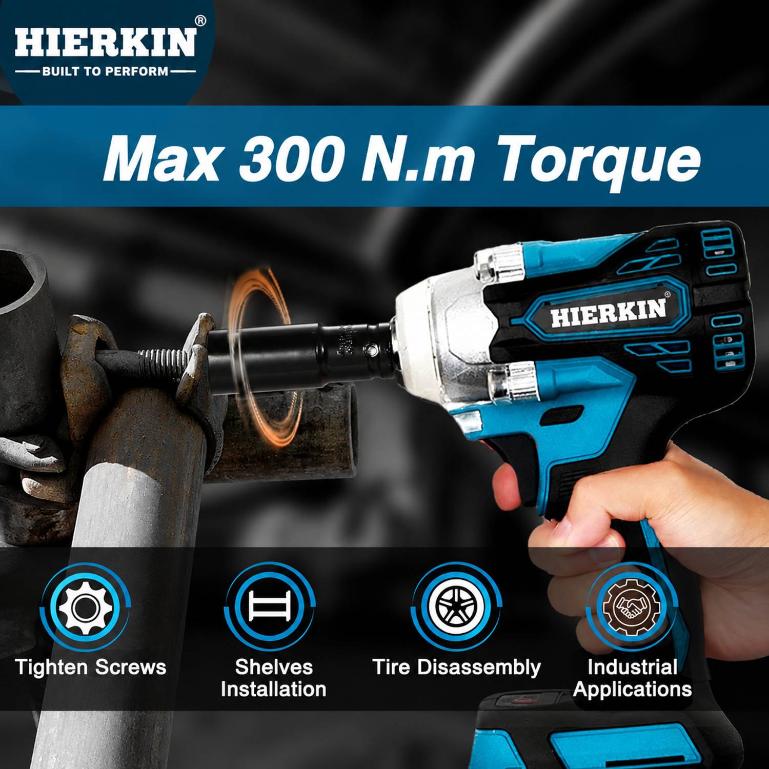 HIERKIN 21V Brushless Cordless Impact Wrench Kit - Image 4