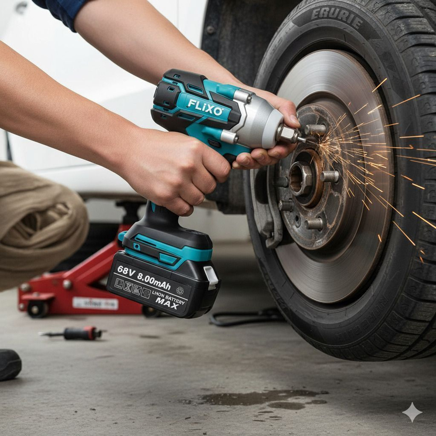 Image of Flipkart SmartBuy Flixo 68V 2in1 Cordless Impact Wrench, Brushless 330NM Cordless Impact Wrench