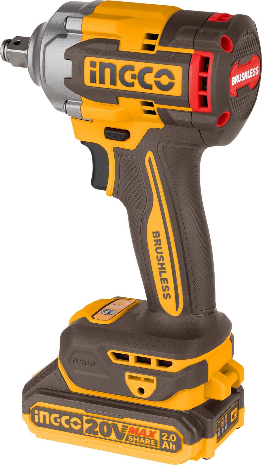 INGCO 20V Lithium-ion 405nm Brushless Cordless Impact Wrench - Image 3