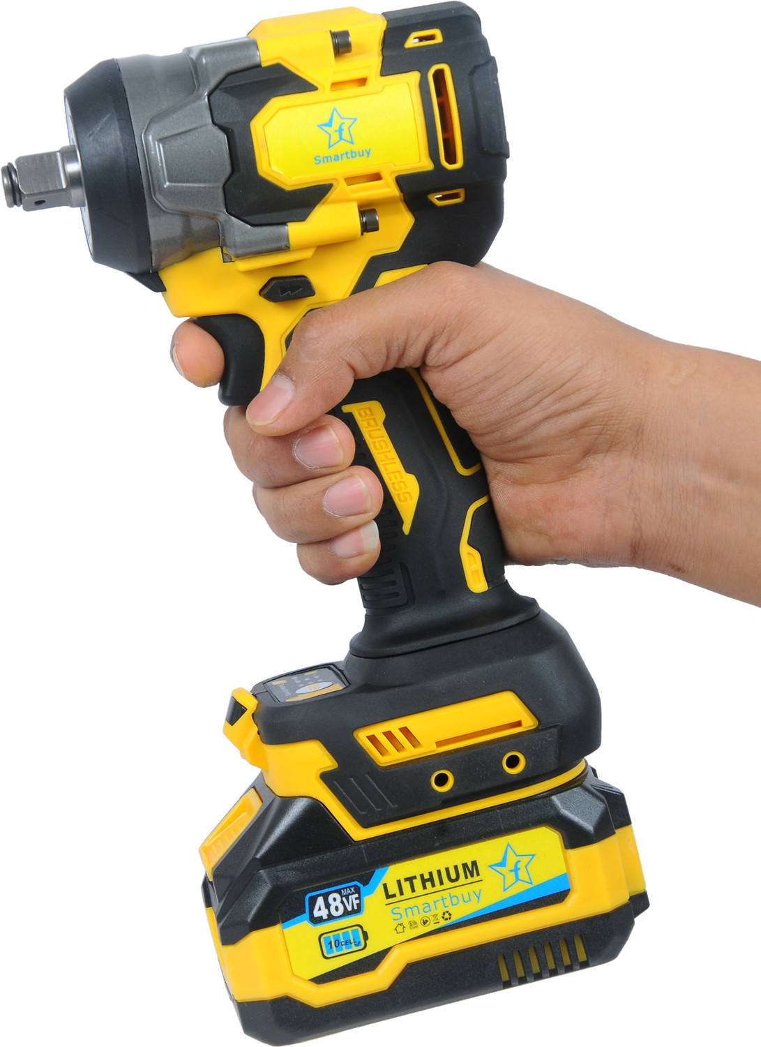 Image of Flipkart SmartBuy 850Nm Cordless Impact Wrench Machine | Auto Hammer Power Wrench Set Cordless Impact Wrench