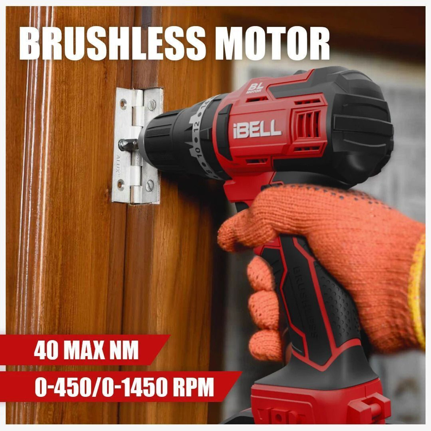 Image of iBELL Brushless Cordless Impact Driver Drill BM18-60, 20V, 1450 RPM,10mm Chuck, Cordless Impact Wrench
