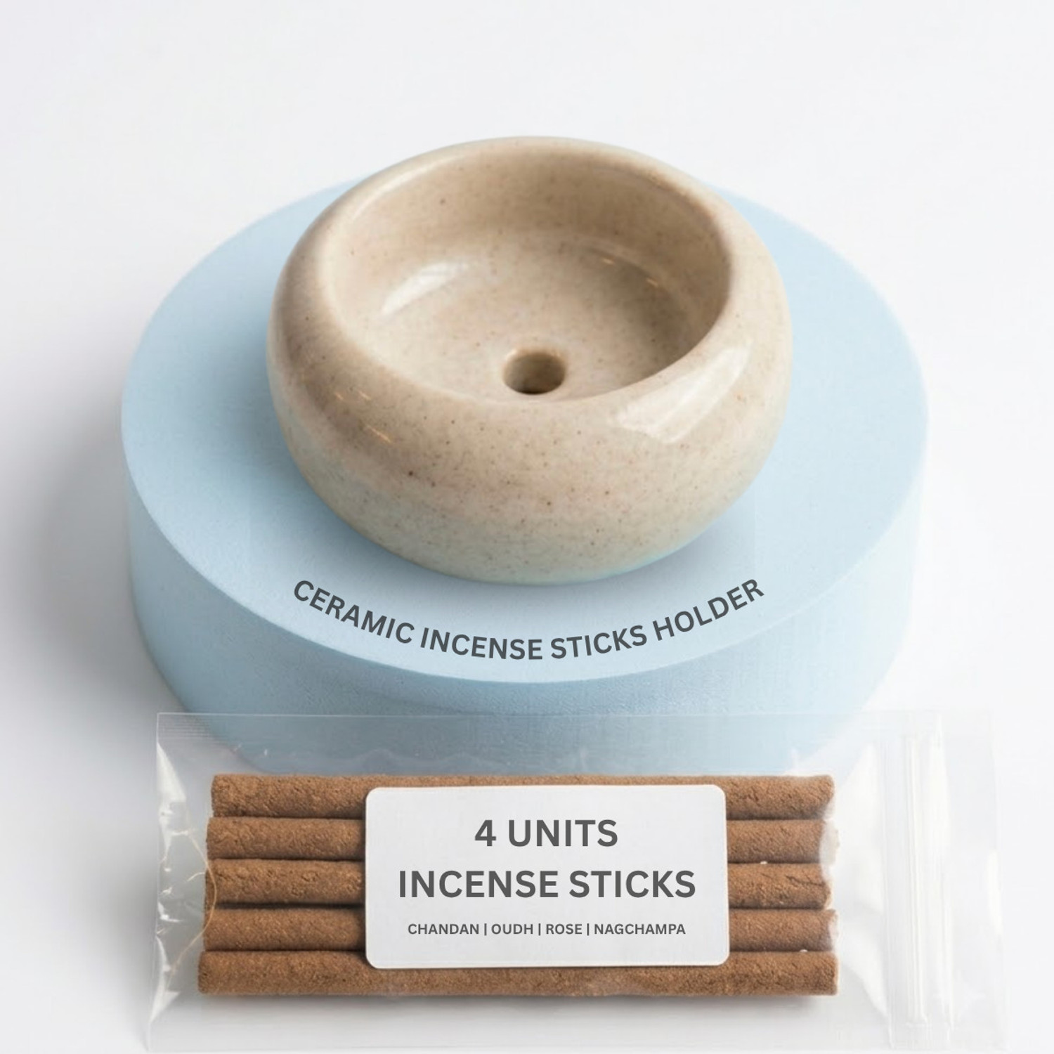 Image of ishwaram Ceramic Stand for Incense Stick with Ishwaram Incense Sticks Ceramic Incense Holder