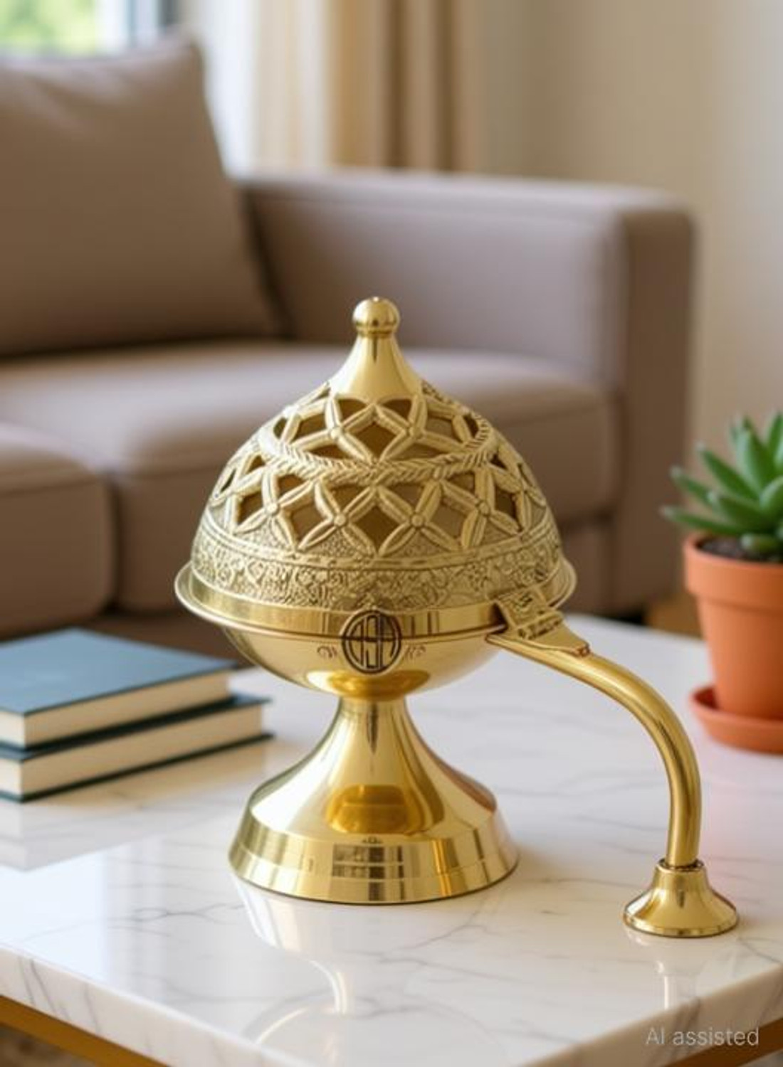 Image of Dsh Home Purifying Brass Dhuna Loban Burner Dhooni Dhoop Dani Dhuni Brass Dhoop Dani Brass Incense Holder