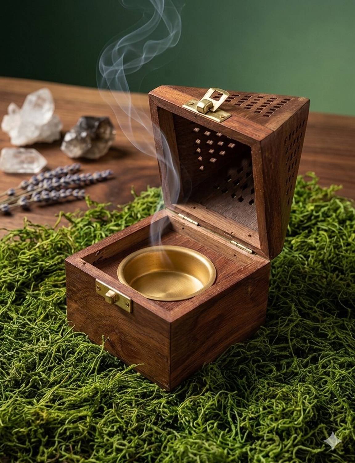 Adishakti PYRAMID LOBAN BURNER Wooden Incense Holder