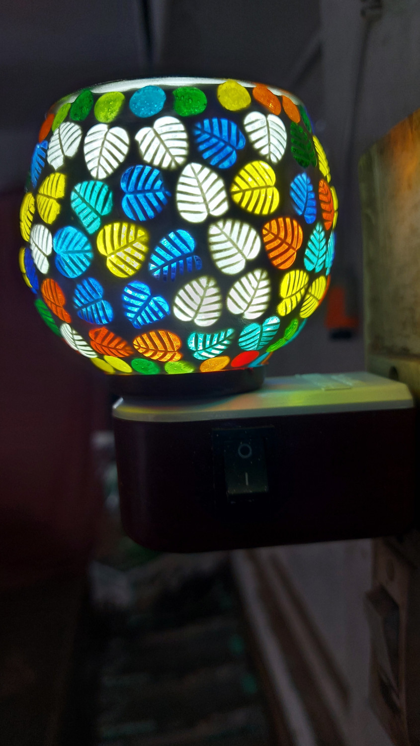 Image of Shreya Impex 2 in 1 Electric Camphor Diffuser Incense Holder Burner with night lamp,Hand Crafted Incense Burner for Positive Energy and Ambiance Ceramic, Plastic, Steel Incense Holder (Multicolor) Ceramic, Plastic, Steel Incense Holder