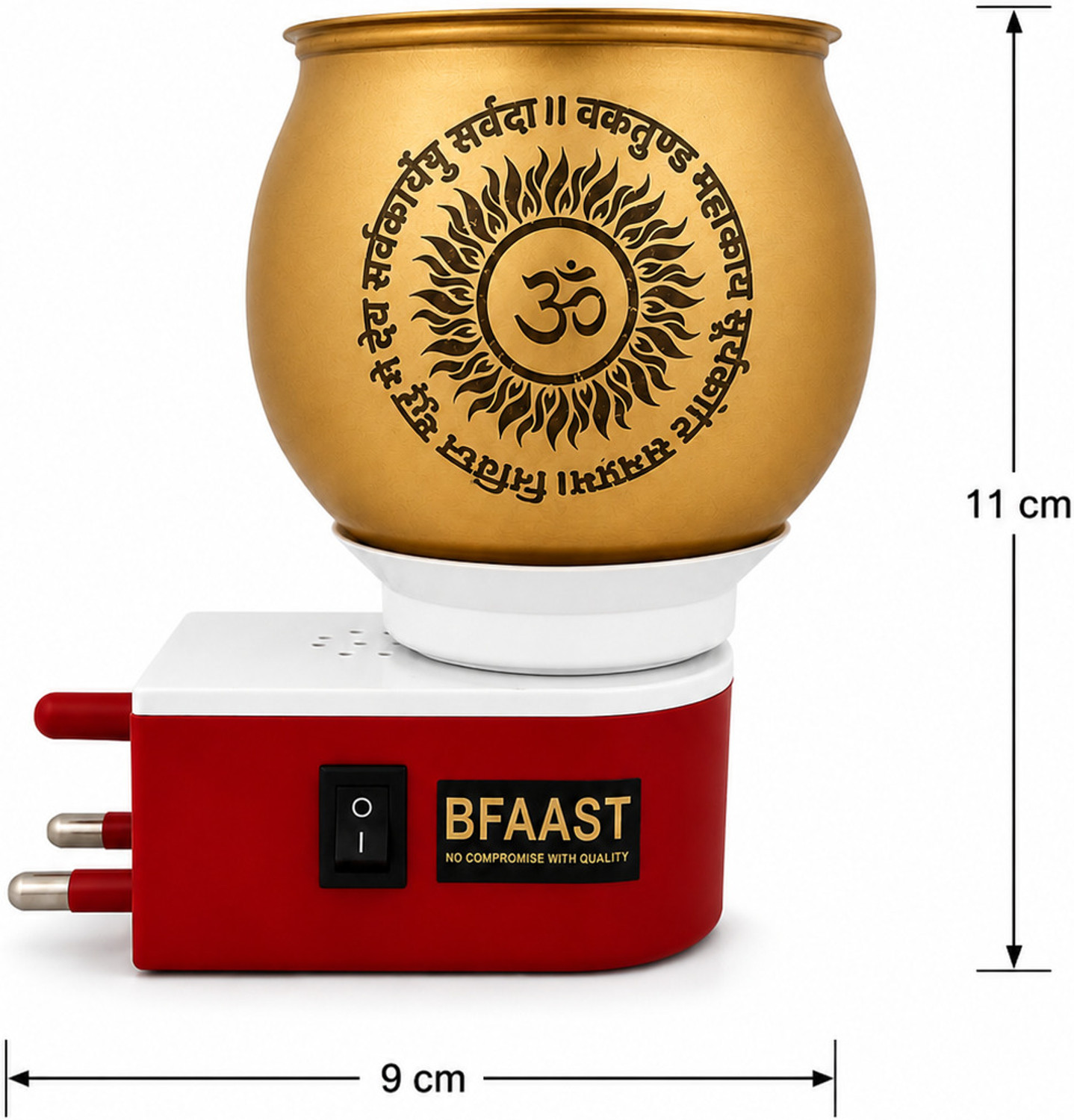 Image of BFAAST 2 in 1 Electric Kapoor Dani Aroma Diffuser Night Lamp for Home Pooja Room Glass Incense Holder