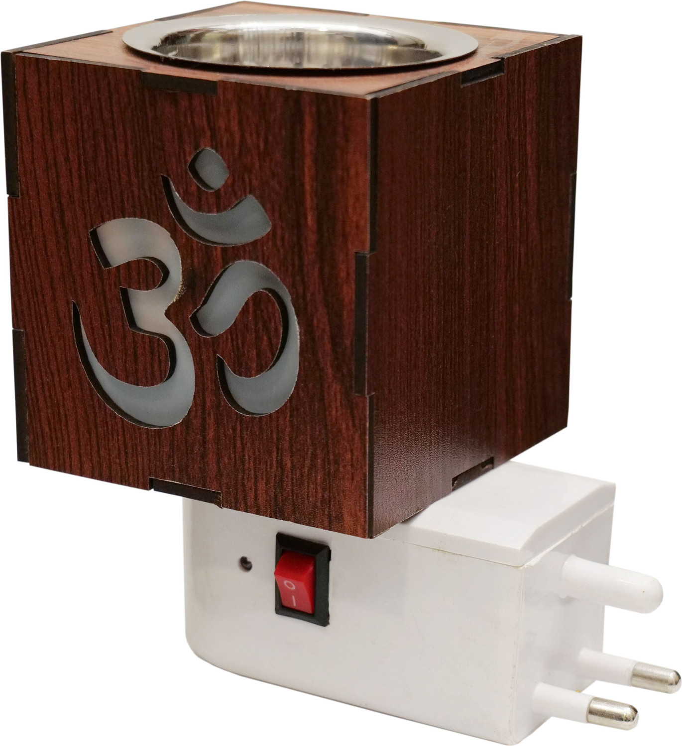 Image of BLAKTEC Wooden Aroma Kapoor Dani | Incense Holder for Peaceful Ambience - OM DESIGN Wooden, Plastic Incense Holder