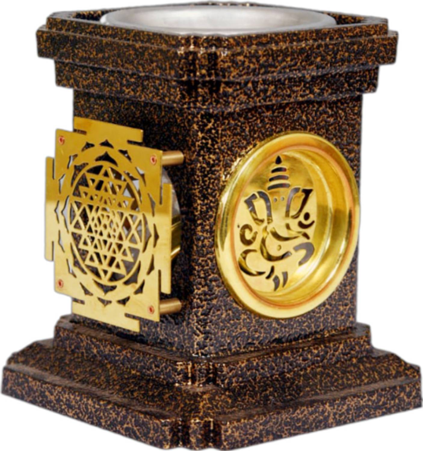 90 Degree Wireless Camphor Kapoor Diffuser Incense Holder, Suvarnadeep Brass Table Diya Aluminium Incense Holder