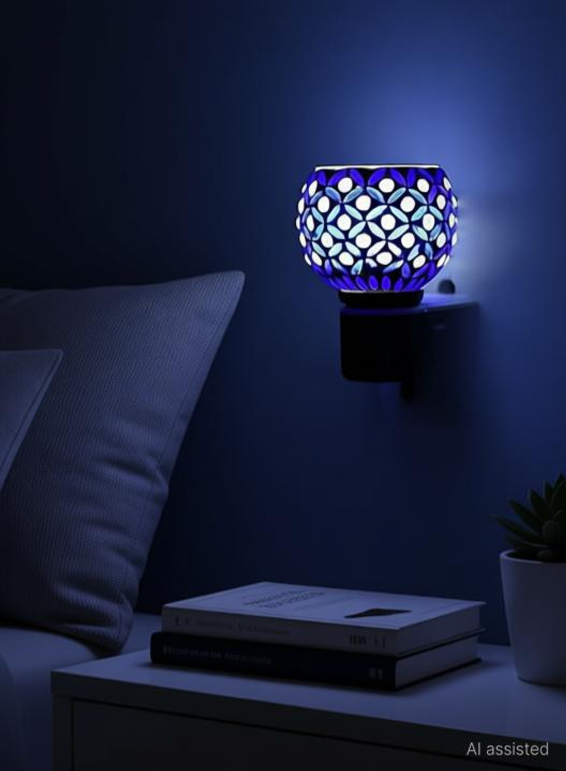 Image of DRAMIQ Beautiful Ceramic Aroma Diffuser /Kapoor Dani Cum Night Lamp(KE-53) Glass Incense Holder