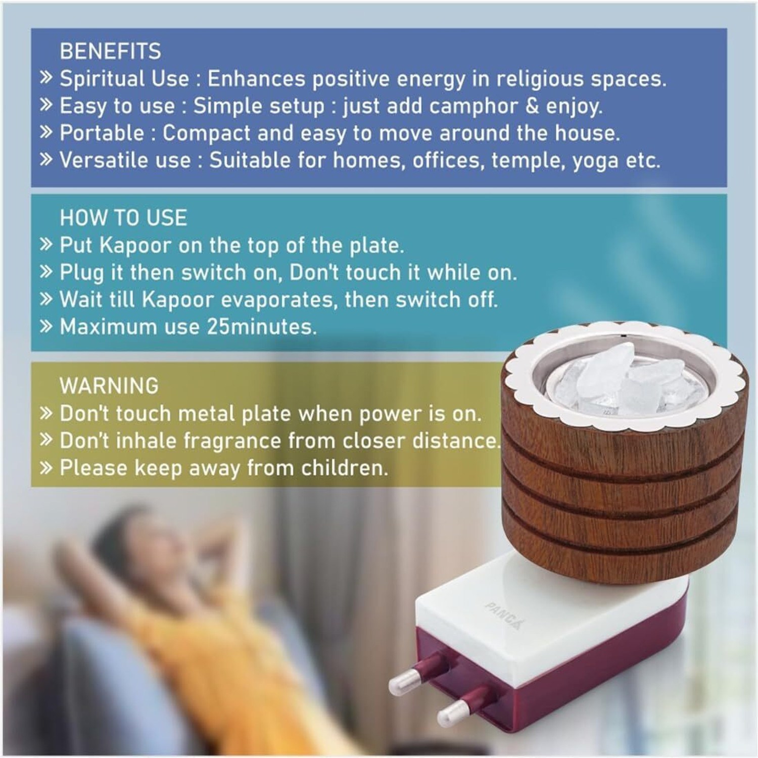 Image of mangalam camphor Wooden Incense Holder