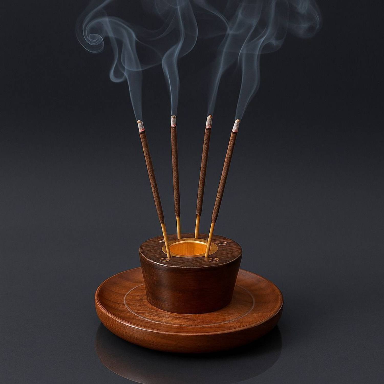 DAIVIKSDECOR Wooden Brass Agarbatti Stand - Image 4