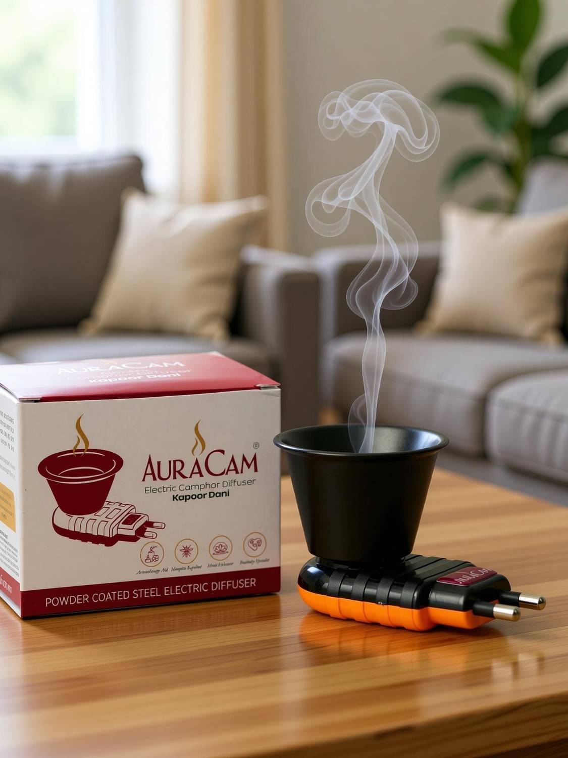 AuraCam Metal Electric Kapoor Dani Stand | Camphor Burner