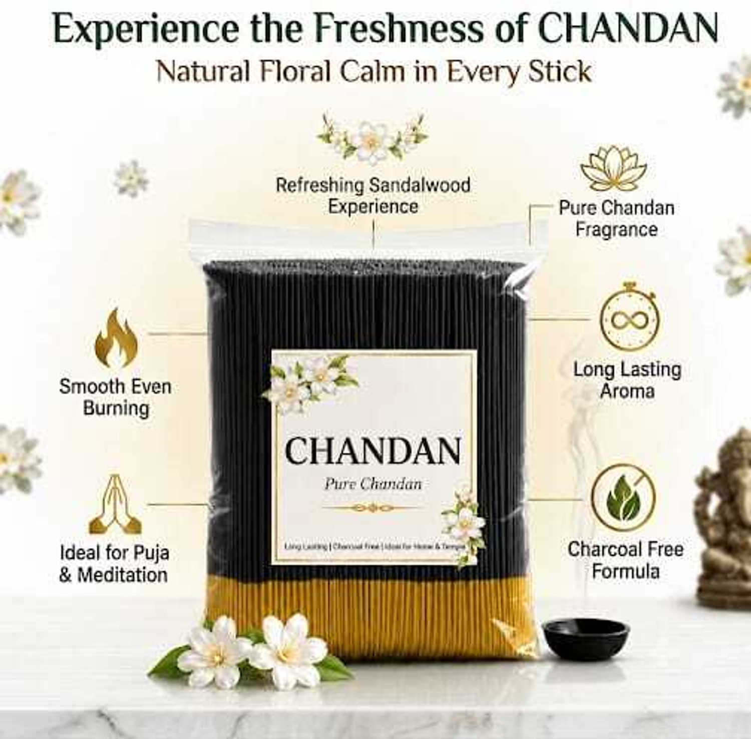 Image of GODSUN Chandan agarbatti 4 Different fragrances