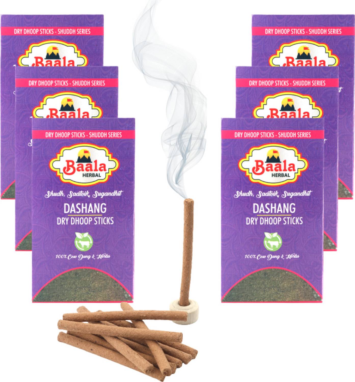 Baala Herbal Dhoop Batti DASHANG Dhoop for puja 60 Chemical Free Cowdung Dhoop Sticks Guggul Dhoop