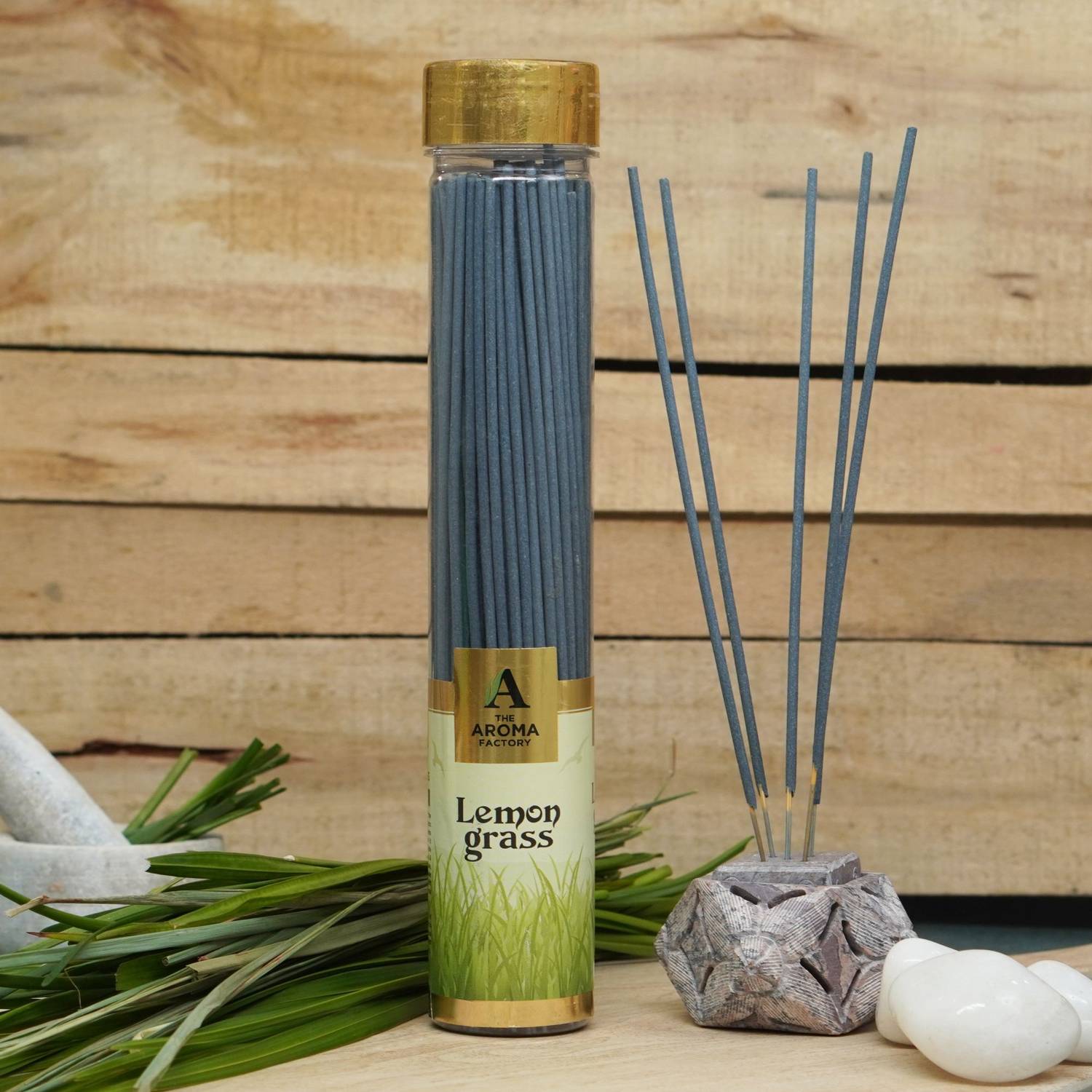 The Aroma Factory Organic Incense Sticks Lemongrass(Herbal Agarbatti for Gift Item)1x 100g Bottle Lemongrass