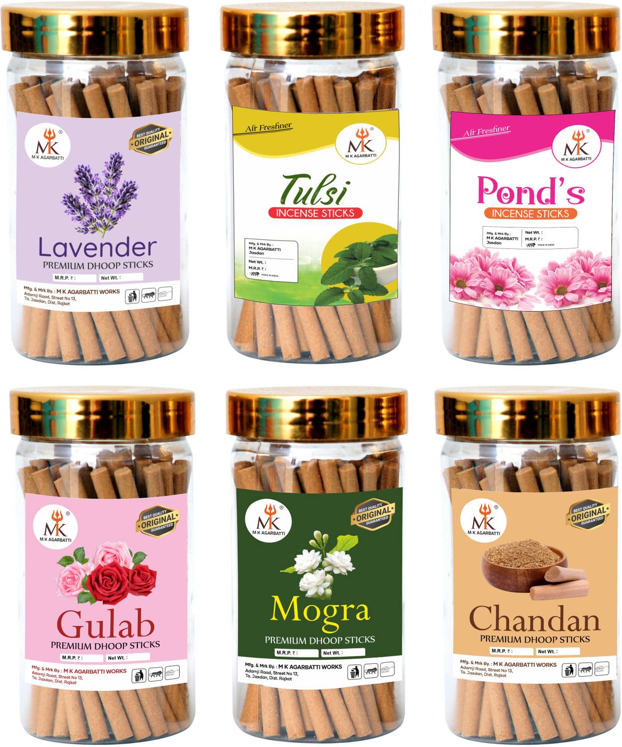 MkAgarbatti Incense Sticks Combo Pack of 6 - Image 1