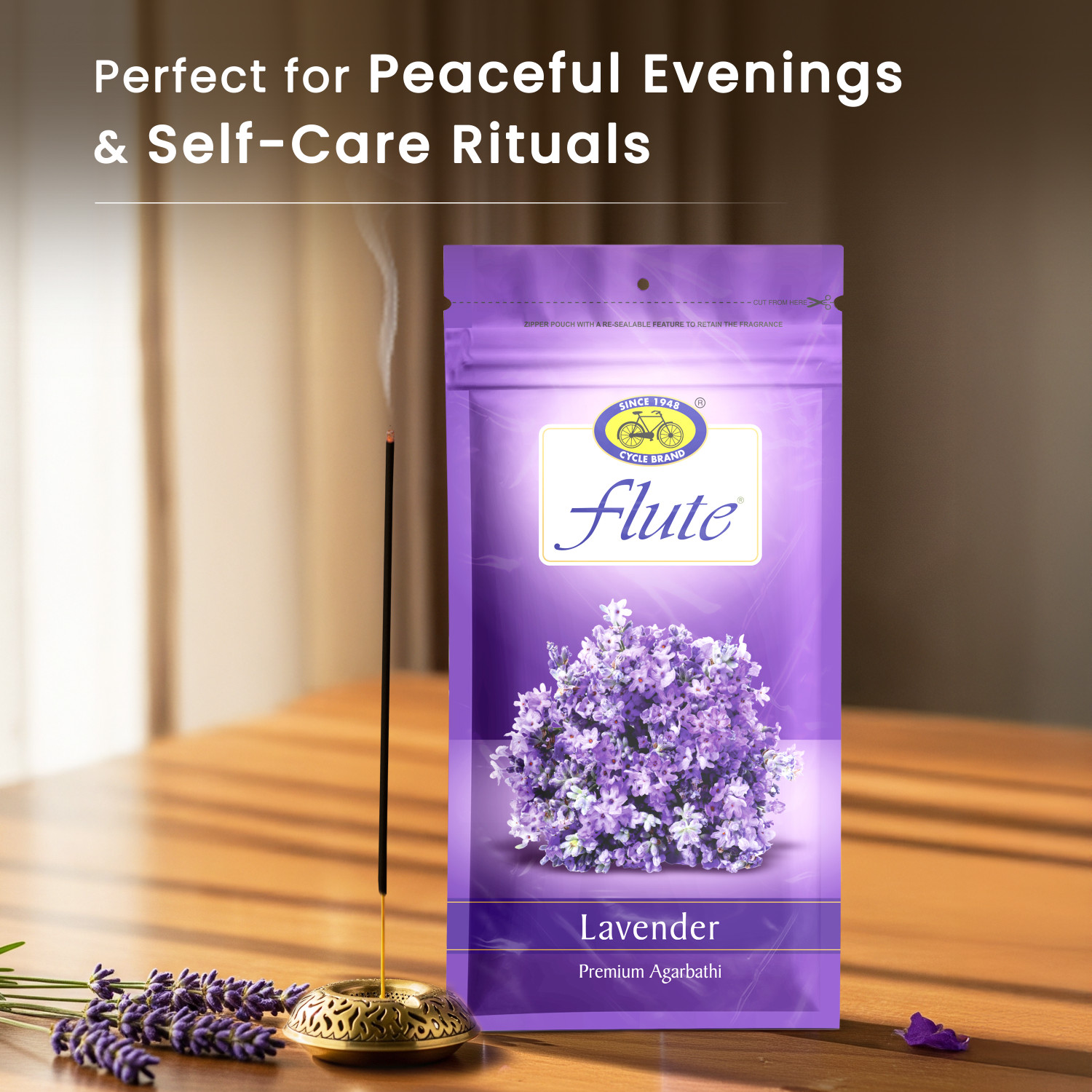 Image of Cycle Pure Flute Agarbatti - Lavender Fragrance