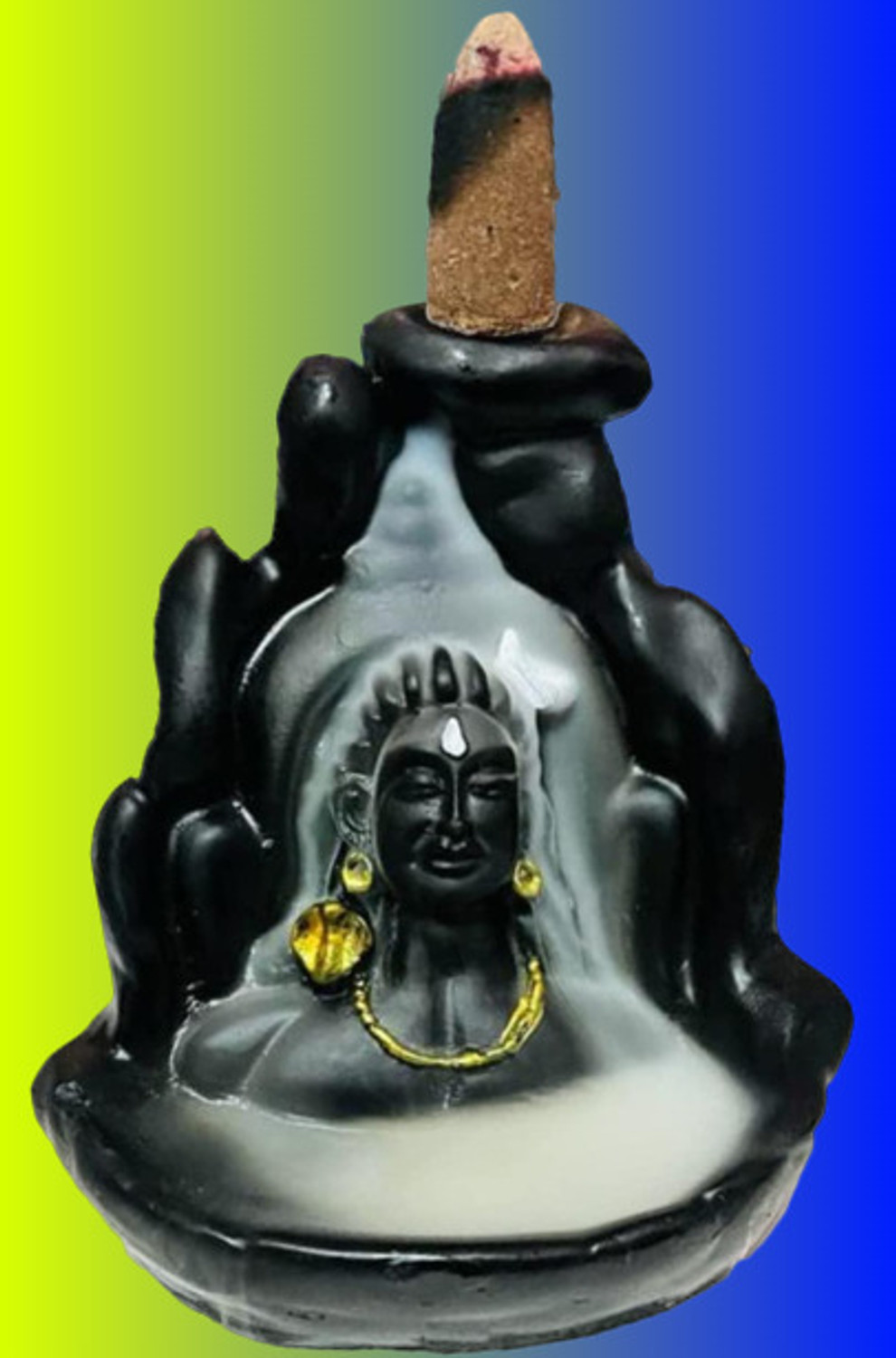 Image of BZILO Adiyogi Shiv Backflow Incense Burner with 30 Cones Best for Gifting M 197 N /A (30 Units, Set of 1)