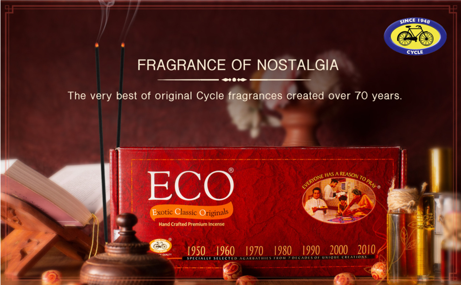 Image of Cycle Pure ECO Classic Handcrafted Incense Sticks Floral, Woody, Herbal, Rose, Sandal, Earthy, Fresh