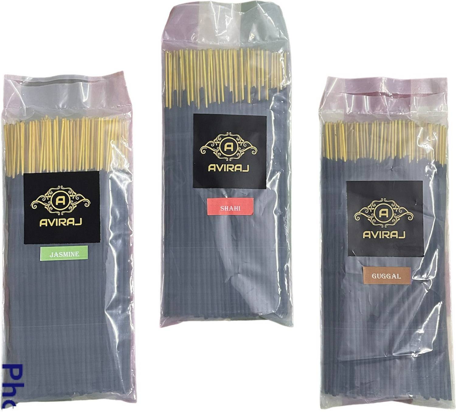 aviraj Pooja Incense Stick Multi Fragrance Agarbatti I 120gm Each pack Guggal, Jasmine, Shahi