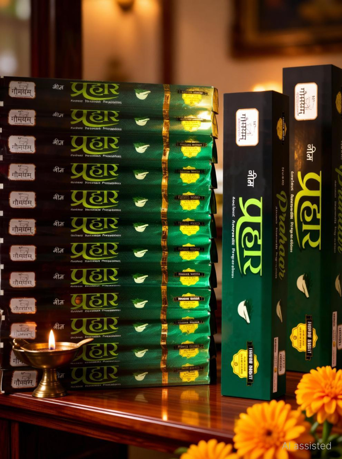 Image of Gaumayam Neem Agarbatti Prahar 120 Premium Mosquito Repellent Agarbatti Natural Neem,Citronella & Lemongrass