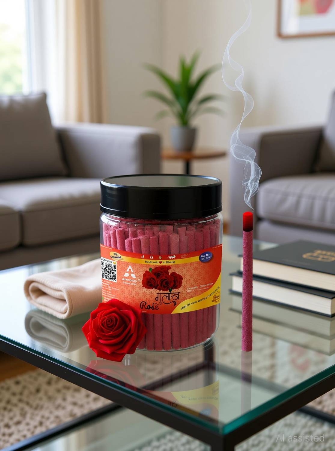 Aereoday Rose Dhoop Sticks (Incense Sticks) Pack of 200 gram Fragrance Rose