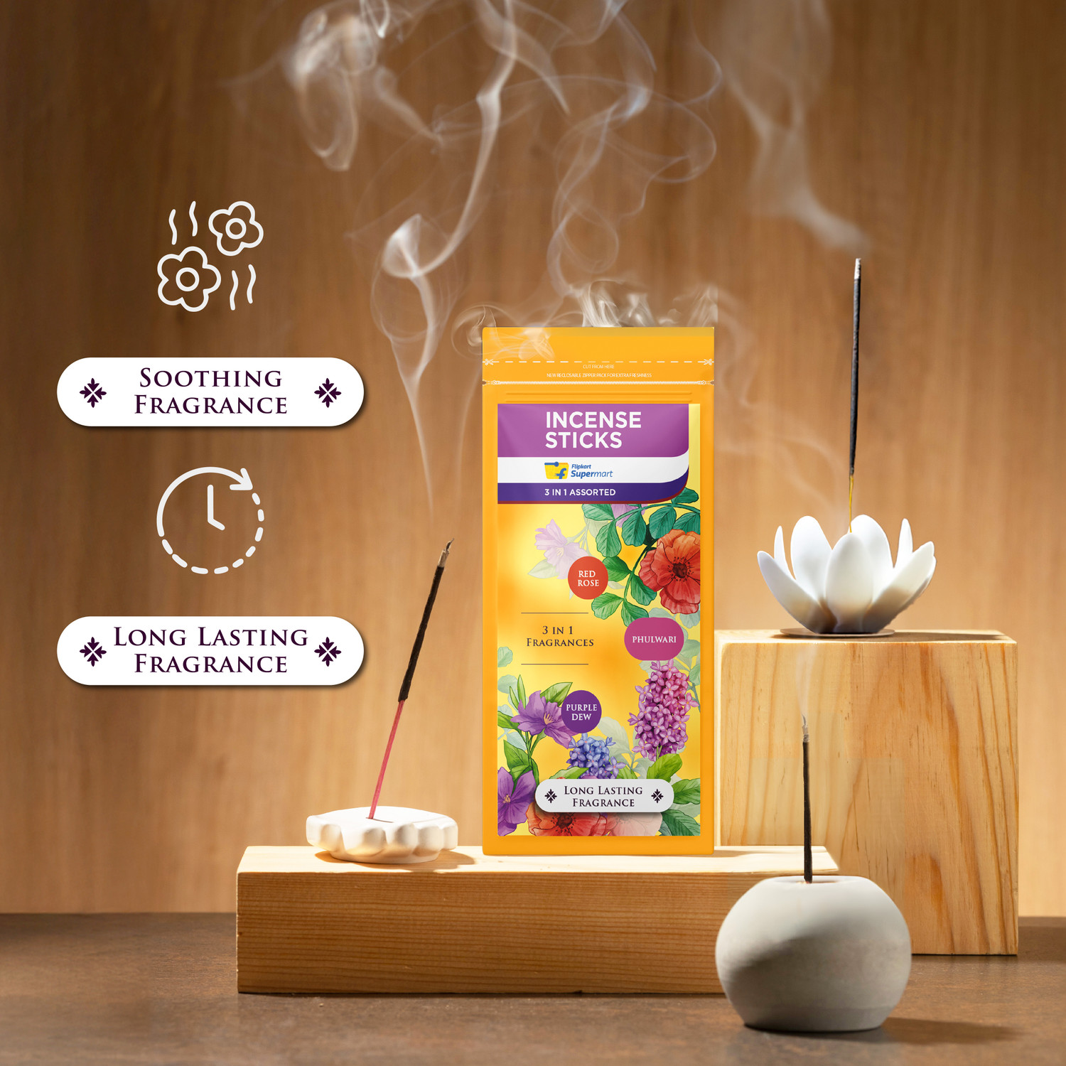 Image of Flipkart Supermart Assorted Incense Sticks, 225g Assorted