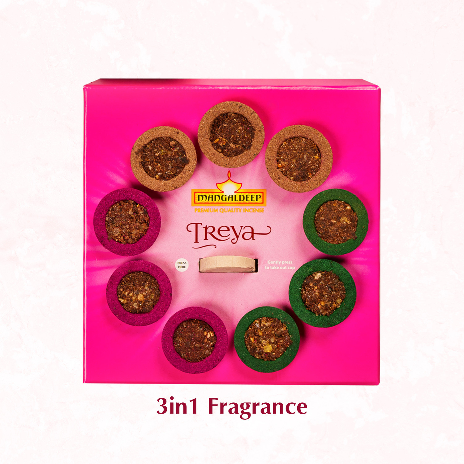 Image of MANGALDEEP Treya 3in1 sambrani cups - fragranced sambrani cups (9 cups) 3in1