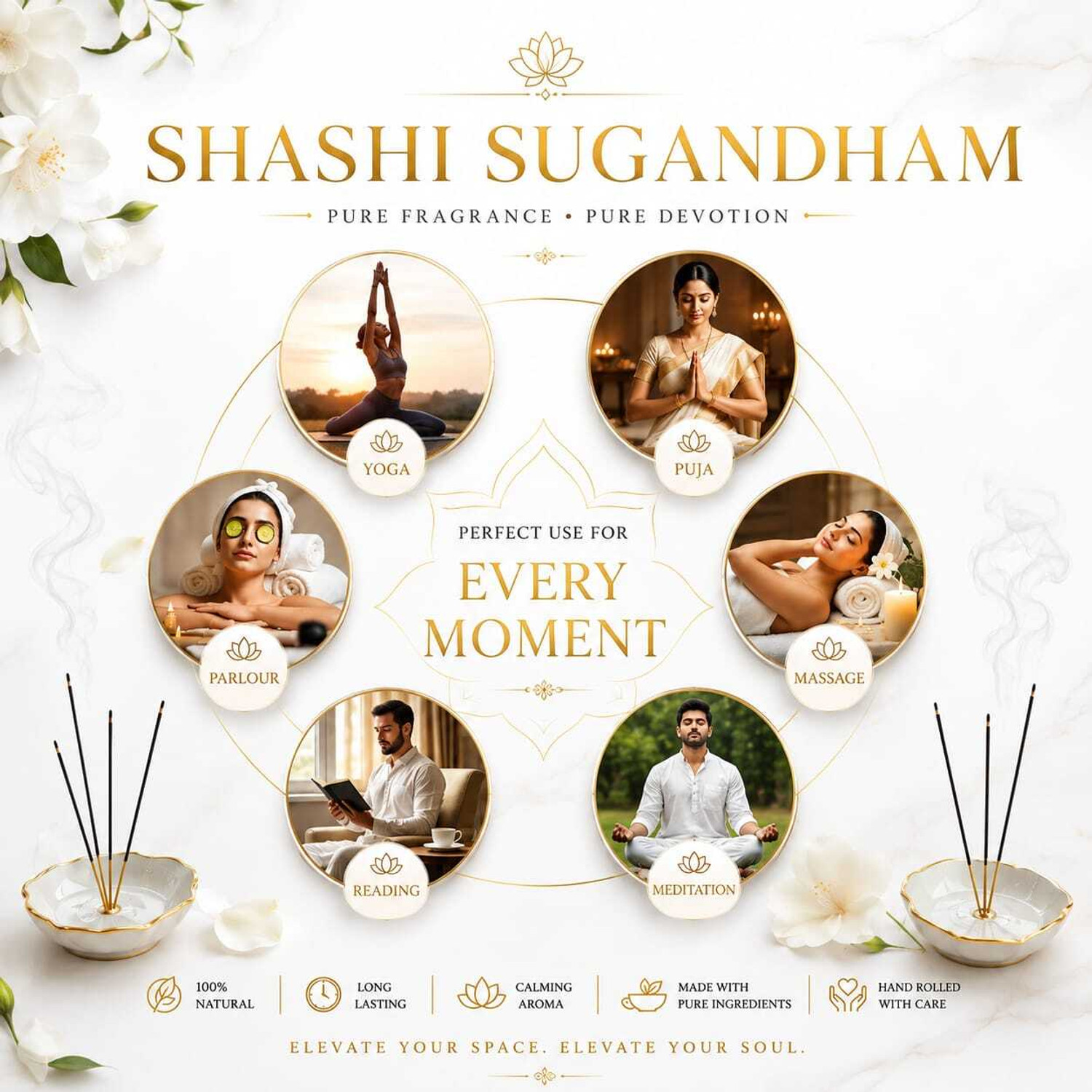 Image of Karman premium chandan agarbatti 1000g set of 1 Four Deferent Fragrance (240 sticks)incense stick Pooja Items