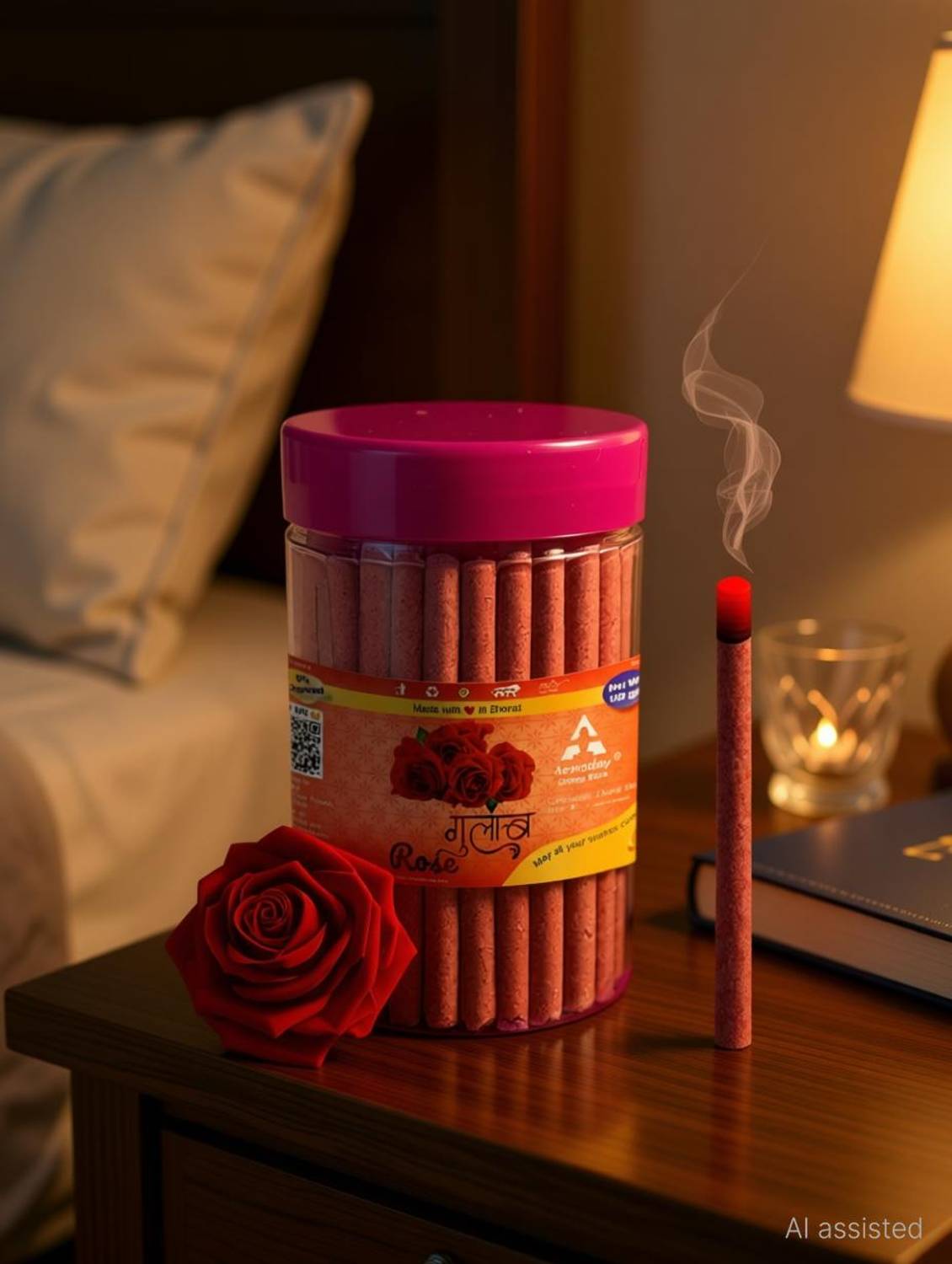 Aereoday Rose Dhoop Sticks (Incense Sticks) Pack of 100 gram Fragrance Rose