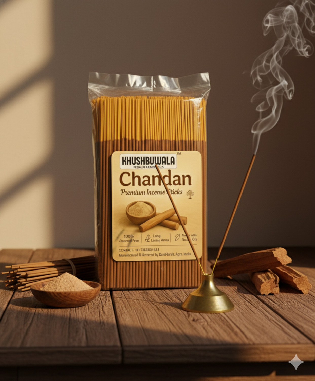 Image of Khushbuwala Chandan Premium Incense Sticks 500g Chandan