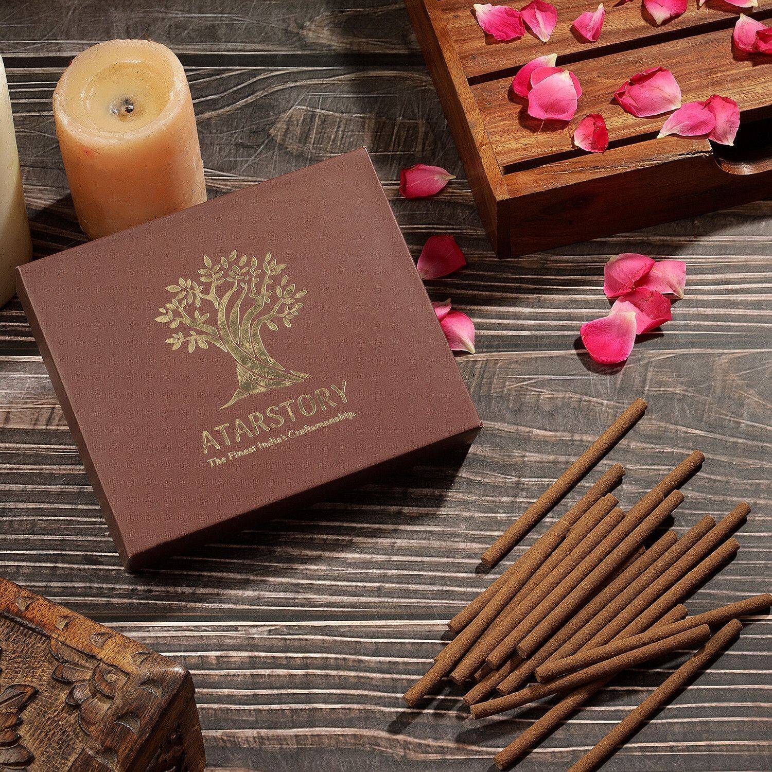 ATARSTORY Oudh Organic Long-Lasting Bambooless Incense Stick Floral