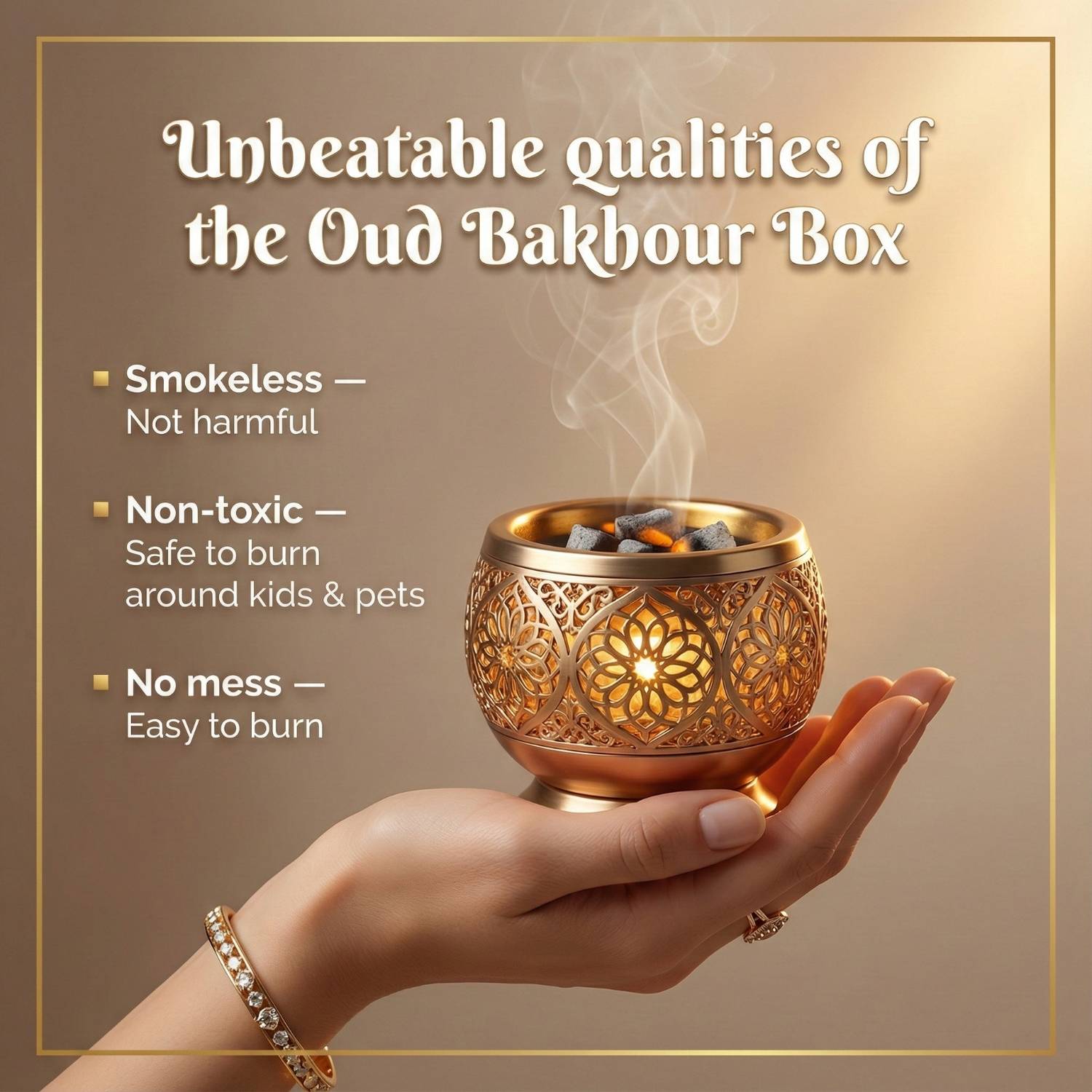 Al oud Combo Set Bhakoor Burner 2 Charcoal - Image 3