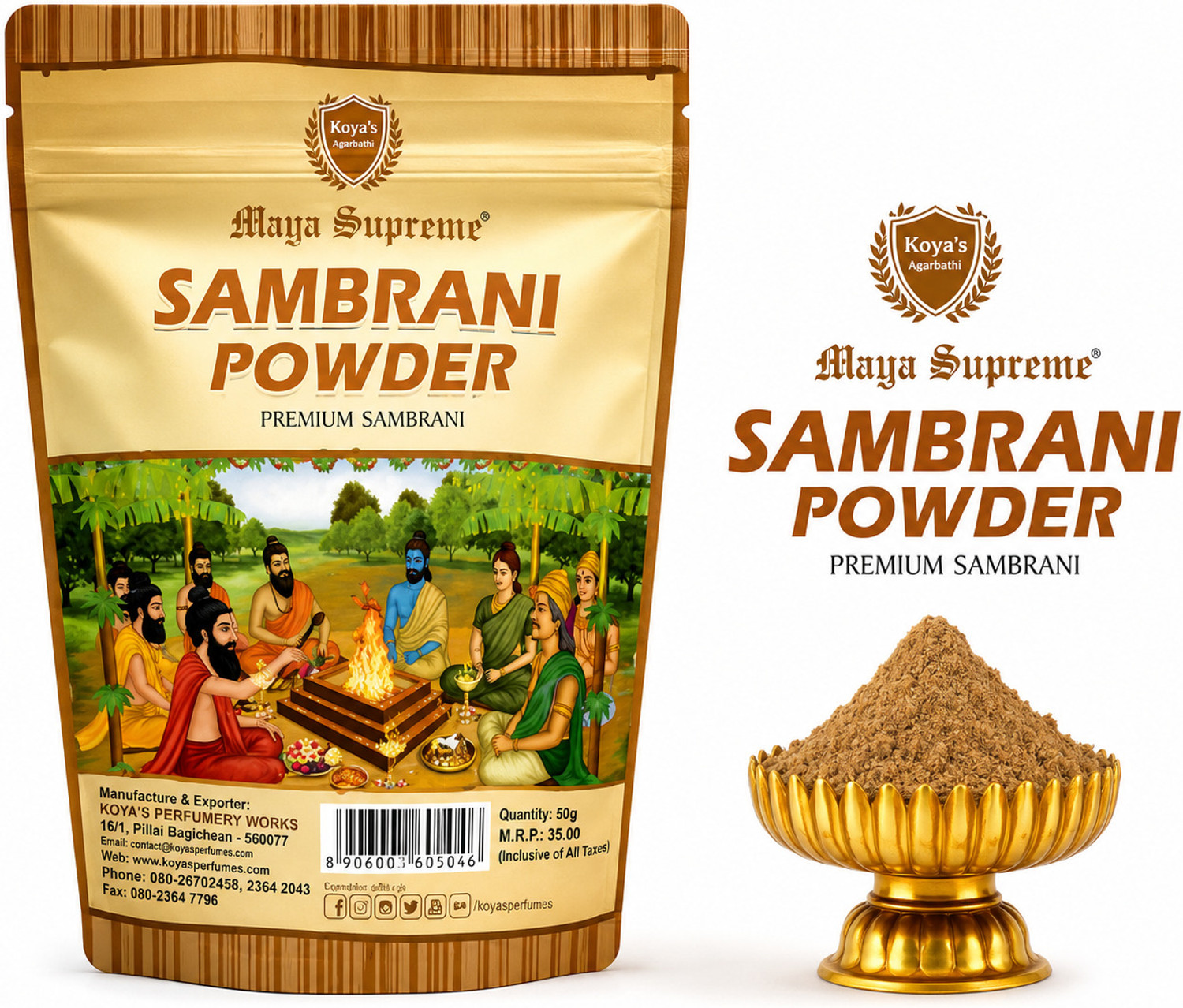 Image of Koyas Agarbathi Sambrani Powder (65gmX6P) Loban