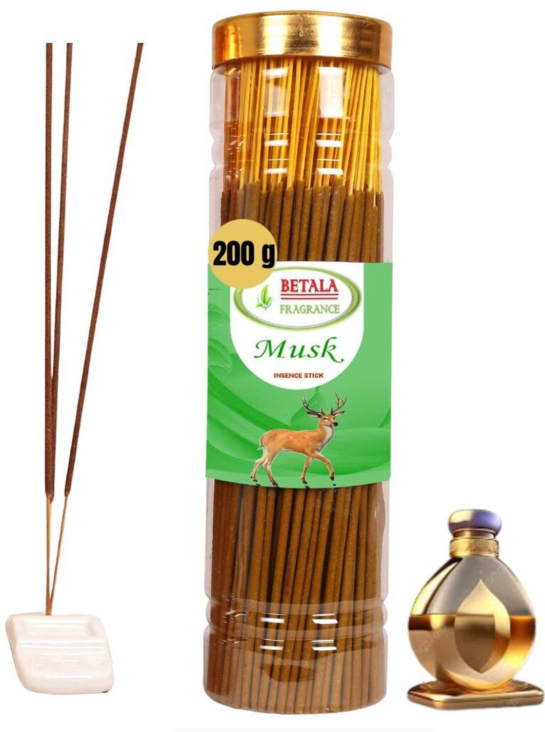 BETALA FRAGRANCE Musk Flavour Premium Incense Stick with Agarbatti Stand (Approx. 120 Sticks) Musk