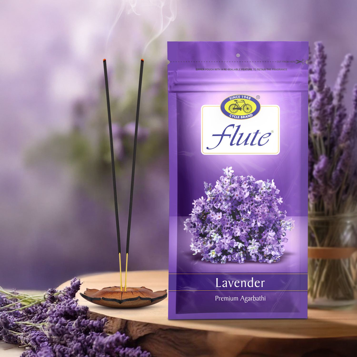 Image of Cycle Pure Flute Agarbatti - Lavender Fragrance