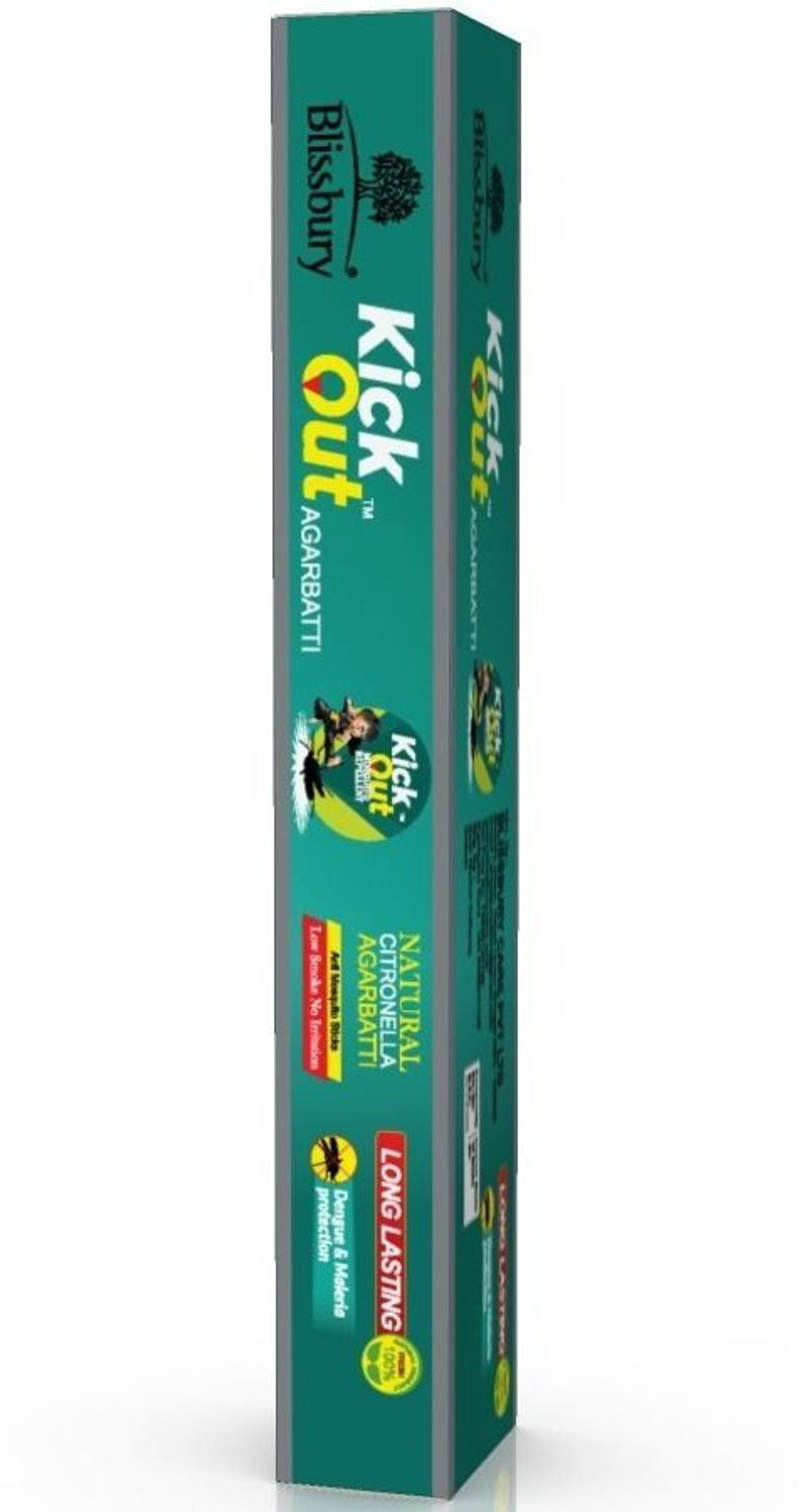 Image of Blissbury Kick Out Agarbatti Mosquito Killer Incense Sticks 1 Box containing 120 Sticks Natural Citronella