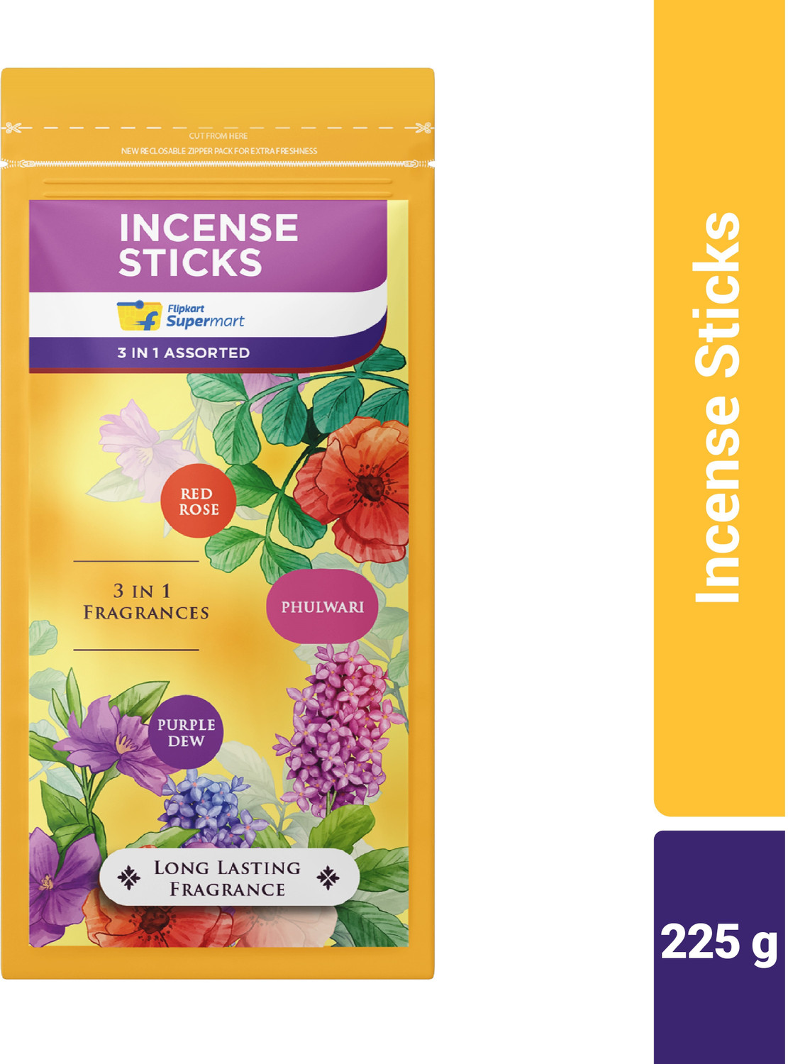 Image of Flipkart Supermart Assorted Incense Sticks, 225g Assorted