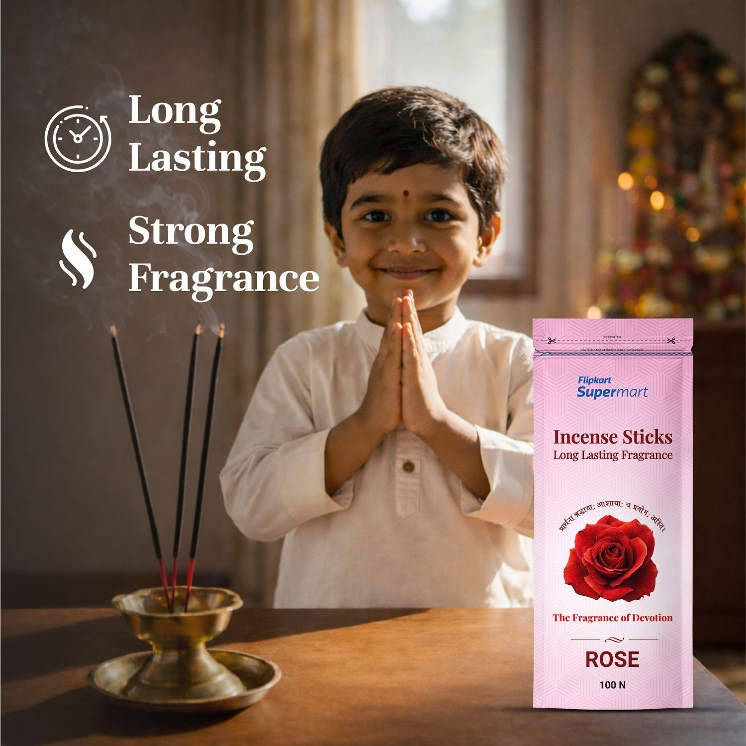Image of Flipkart Supermart Incense Sticks, Rose Rose
