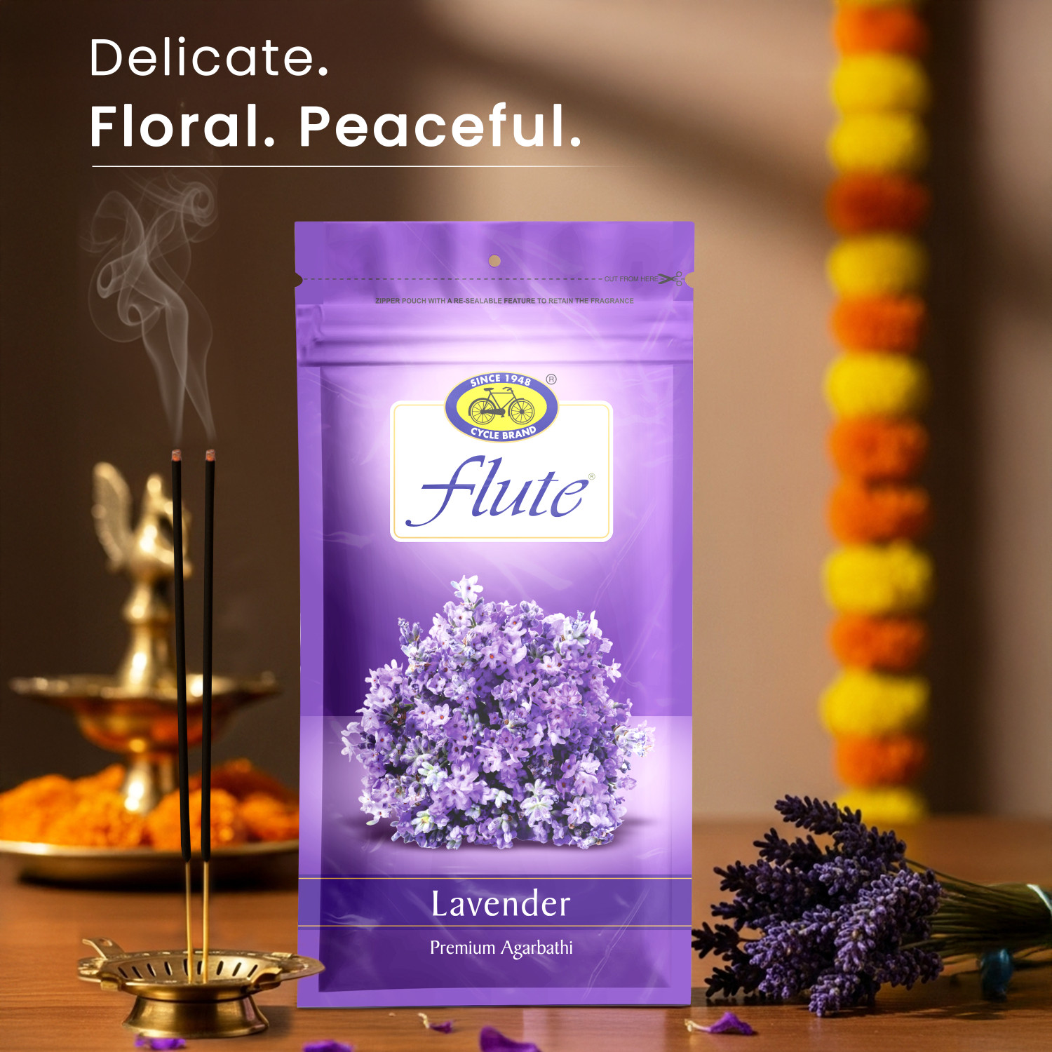 Image of Cycle Pure Flute Agarbatti - Lavender Fragrance