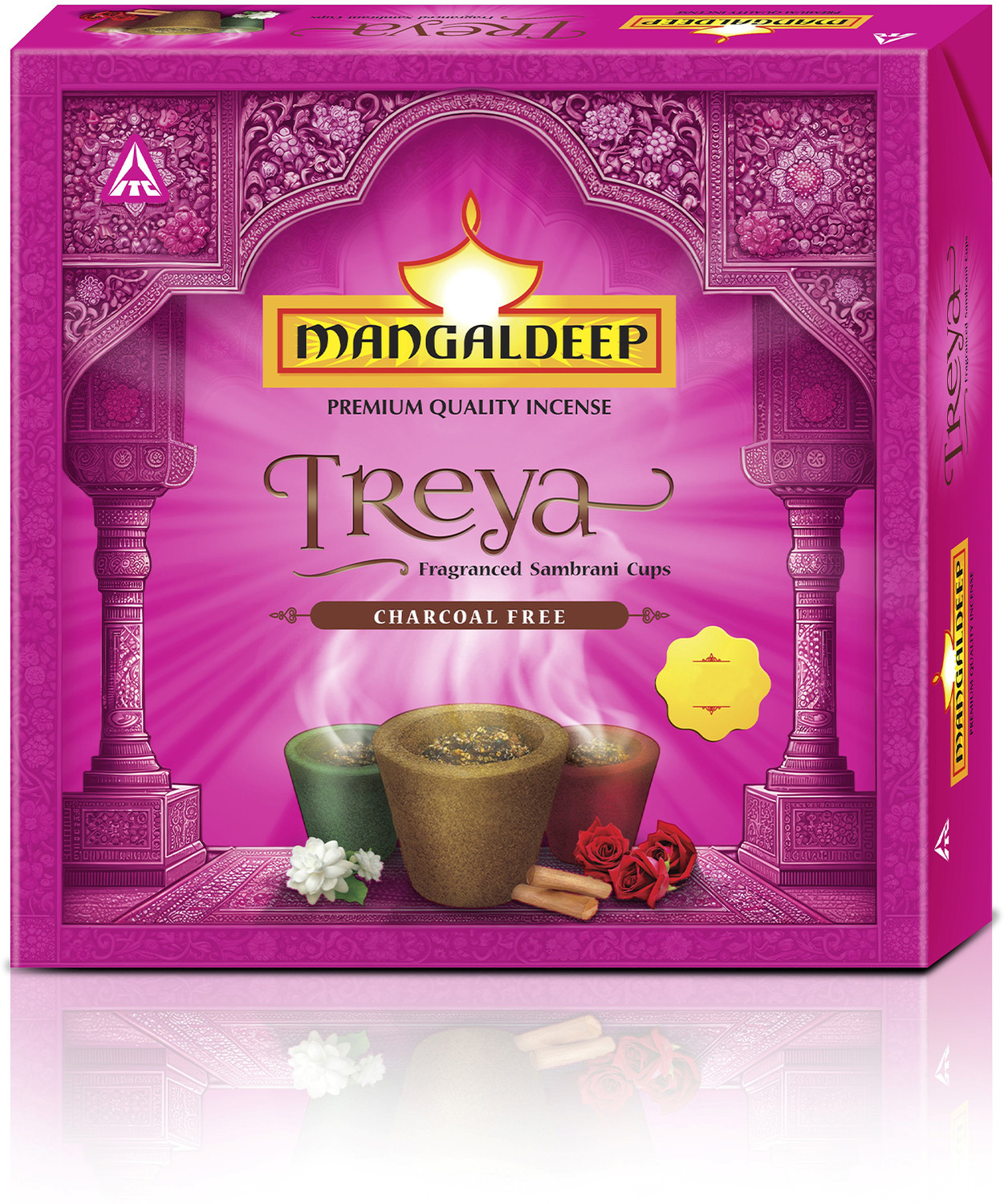 Image of MANGALDEEP Treya 3in1 sambrani cups - fragranced sambrani cups (9 cups) 3in1