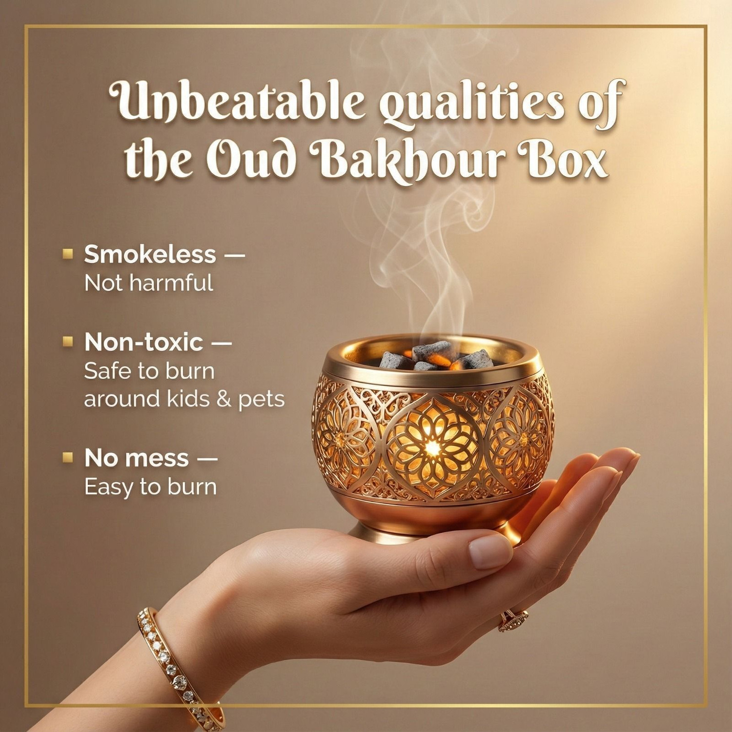 Image of Al oud Bakhoor Combo Set � Burner + Charcoal + Bakhoor + Match Box + Tong + Sheikh
